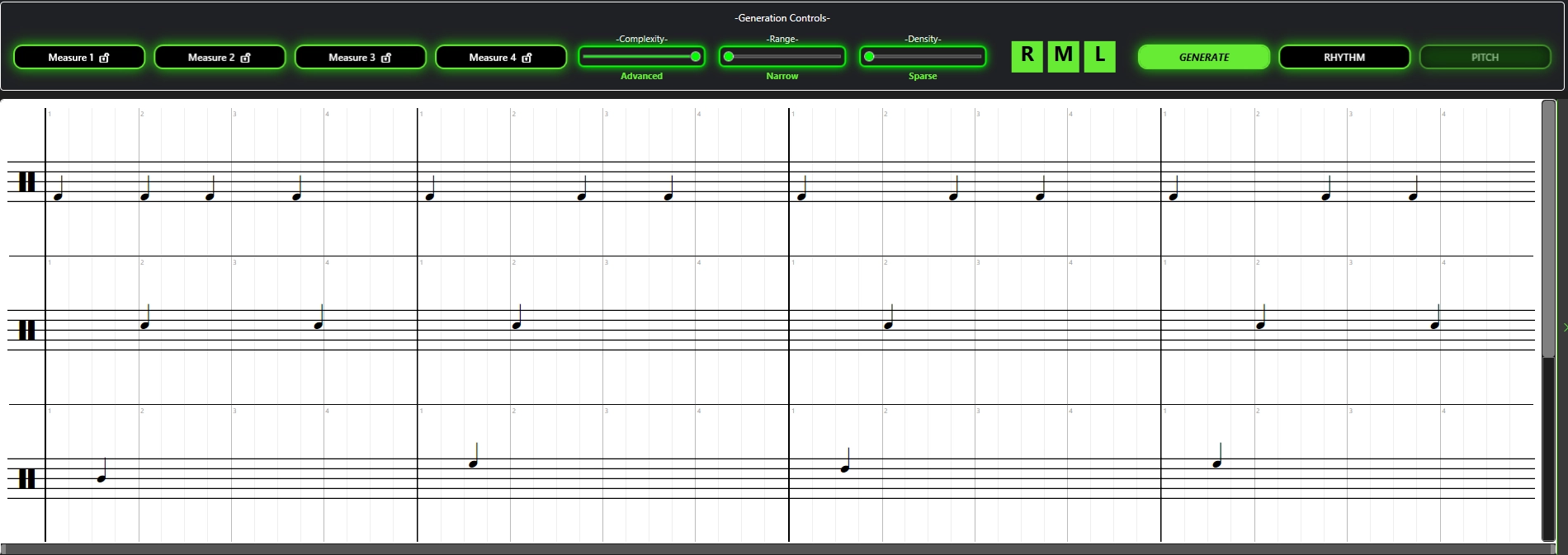 DeputIE drum composition workspace